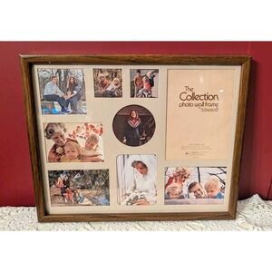 Intercraft Wood Multi Picture Frame Collage 9 Photo 14.75" x 12" MCM